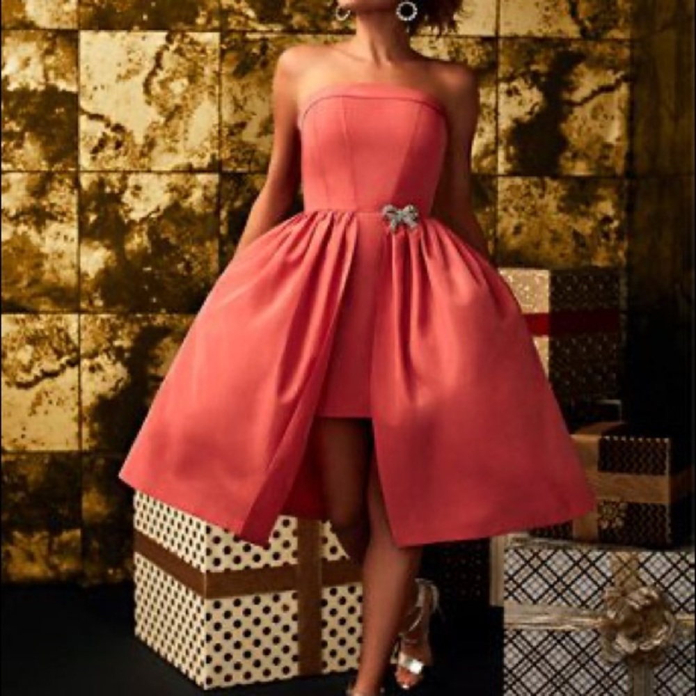 Eva Mendes Strapless Coral Dress NWT